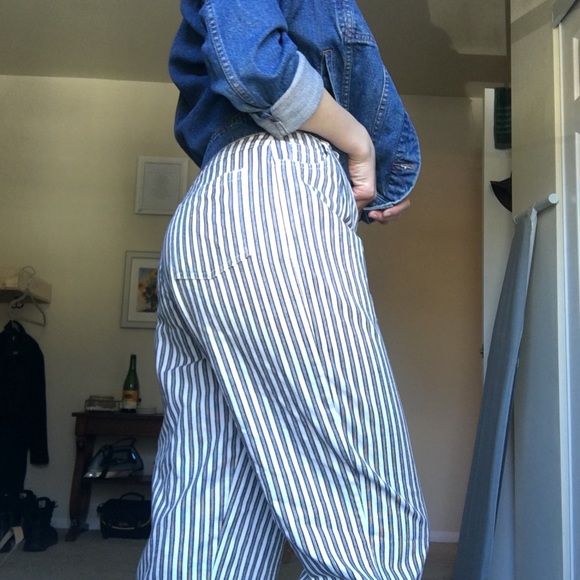 PERFECT vintage trousers black and white stripes - Picture 3 of 8
